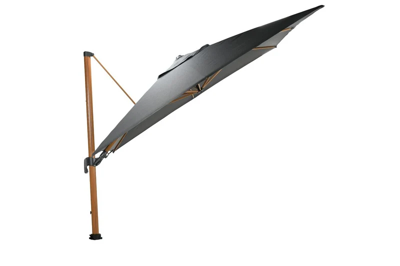 Hawaii Big Pole II parasol - 350x350 cm - light teaklook - royal antraciet