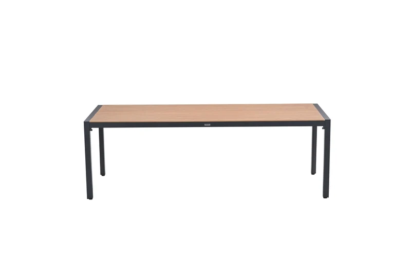Felini tafel - 220x93 cm - carbon black - light teaklook