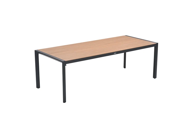 Felini tafel - 220x93 cm - carbon black - light teaklook