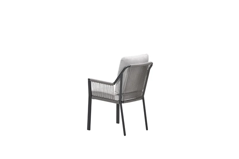 Raxa dining fauteuil - carbon black - rope taupe-valley sand