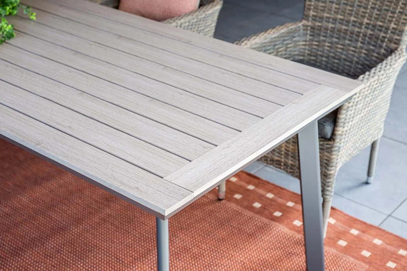 Vigo tafel - 160x90 cm - carbon black - light teak Vironwood