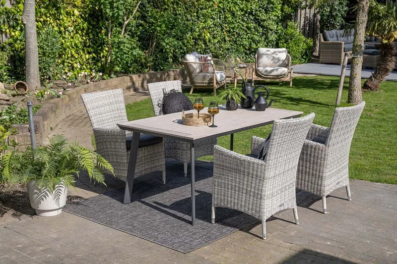 Vigo tafel - 160x90 cm - carbon black - light teak Vironwood