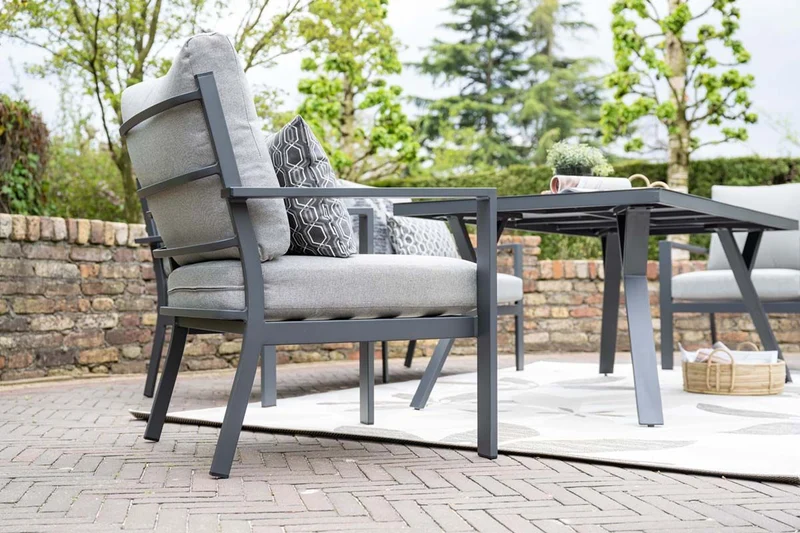 Sergio lounge-dining sofa set - 4-delig - carbon black - licht grijs