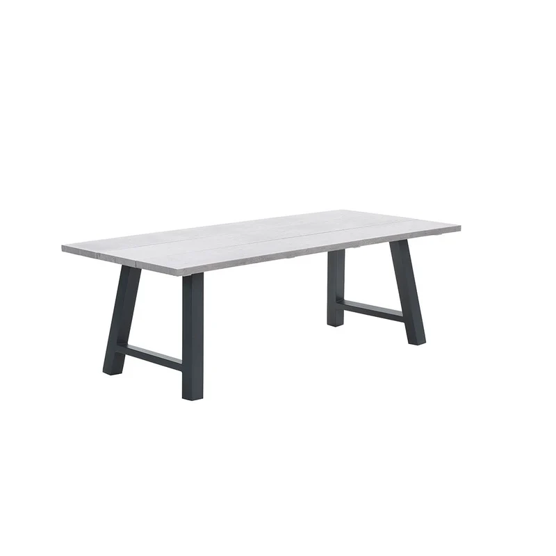 Olympus tafel - 220x100 cm - carbon black - grey teak look