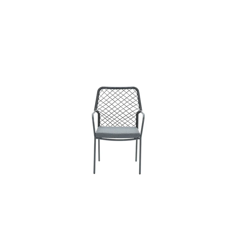 Dido dining fauteuil - carbon black - rope zwart - mystic grey