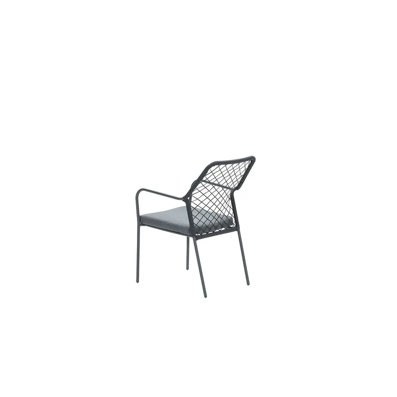 Dido dining fauteuil - carbon black - rope zwart - mystic grey