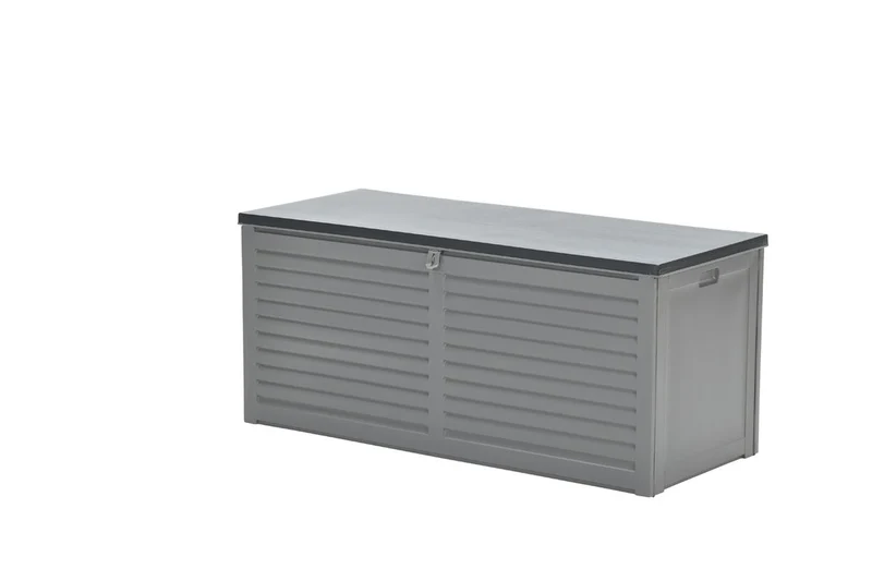 Primo kussenbox - kunststof - 490L - 146,4x61x64,4 cm - donkergrijs - zwart