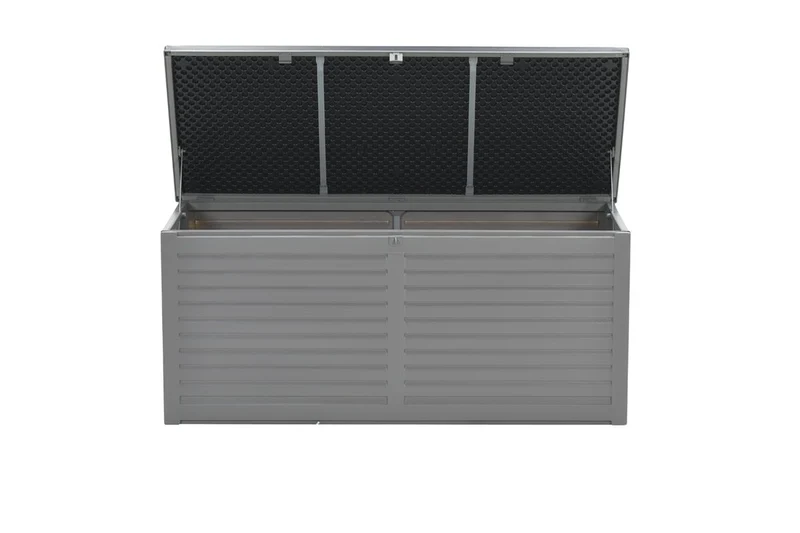 Primo kussenbox - kunststof - 490L - 146,4x61x64,4 cm - donkergrijs - zwart