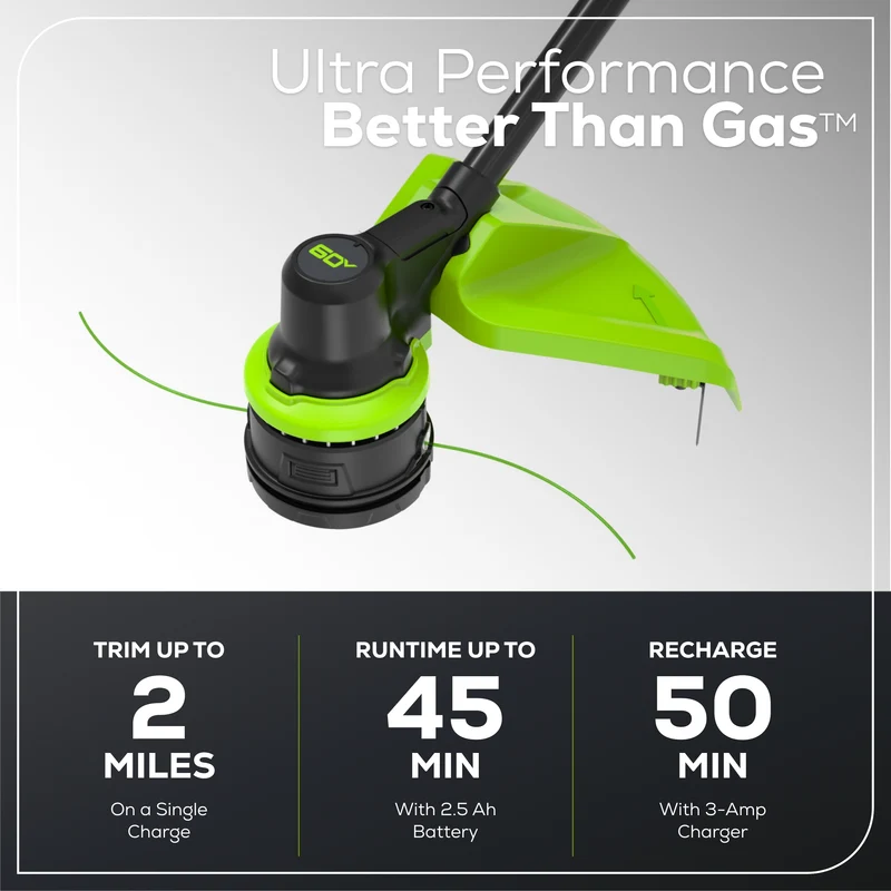 60V Cordless Battery 3PC Handheld Combo Kit, String Trimmer, Blower and Hedge Trimmer, (1) 2.5 Ah Battery and Charger