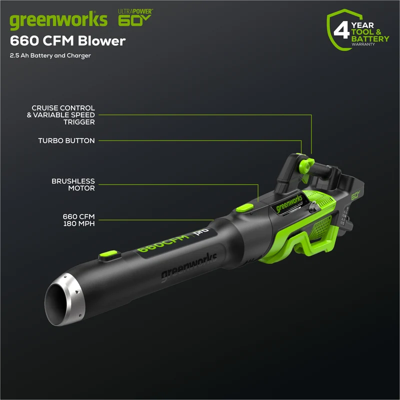 60V Cordless Battery 3PC Handheld Combo Kit, String Trimmer, Blower and Hedge Trimmer, (1) 2.5 Ah Battery and Charger