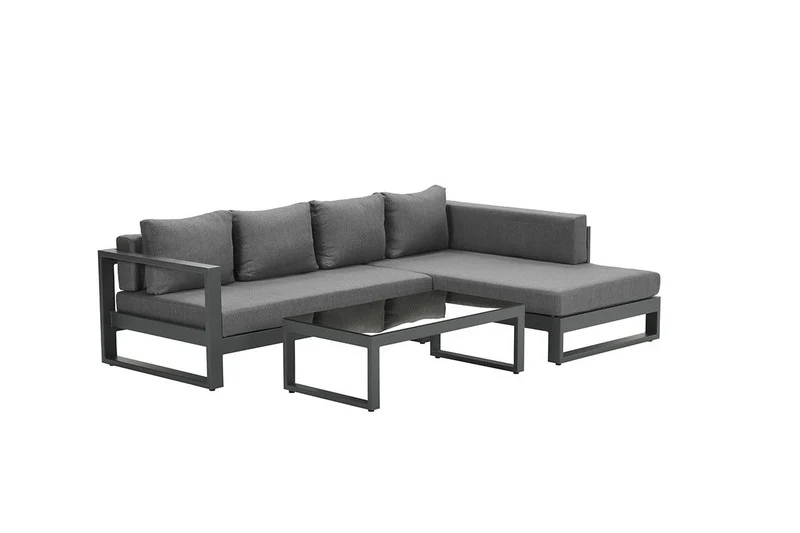 Garden Impressions Esmee loungeset 3-delig - links - carbon black/ mystic grey