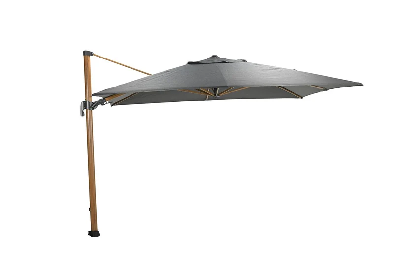 Hawaii Big Pole parasol - 350x350 cm - teak look - royal antraciet