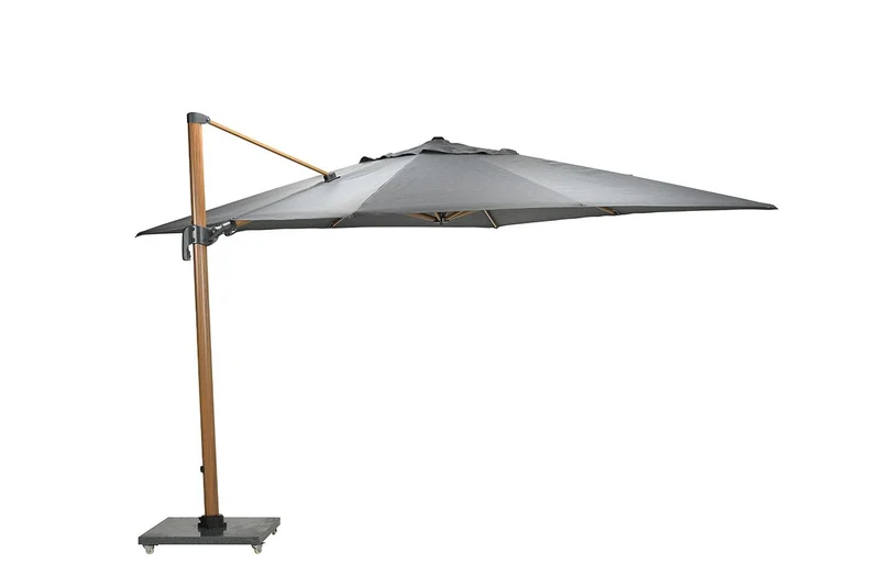 Hawaii Big Pole parasol - 350x350 cm - teak look - royal antraciet