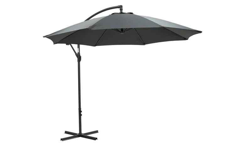 Athene parasol - Ø300 cm - carbon black - donker grijs