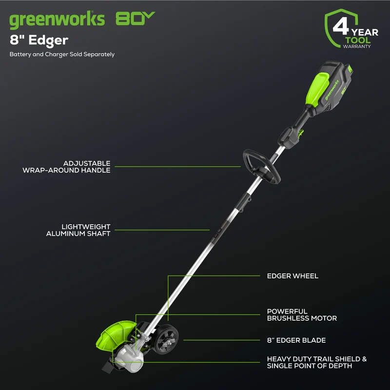 80V 8" Brushless Cordless Battery Edger Gen 3 (Tool Only)