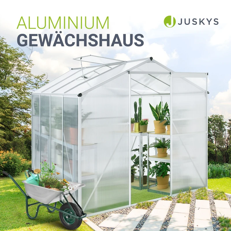 Aluminium Gewächshaus mit Fundament