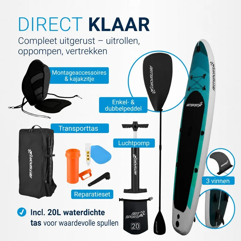 Stand Up Paddling Board mit Kajaksitz