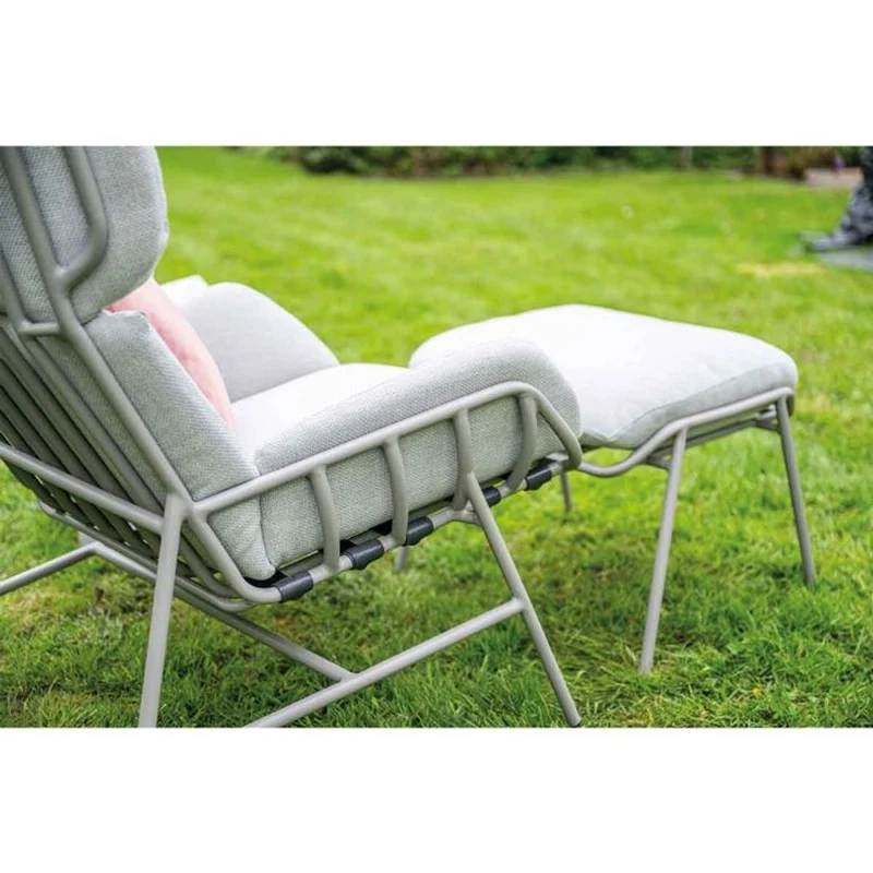 Livorno loungestoel incl. voetenbank taupe