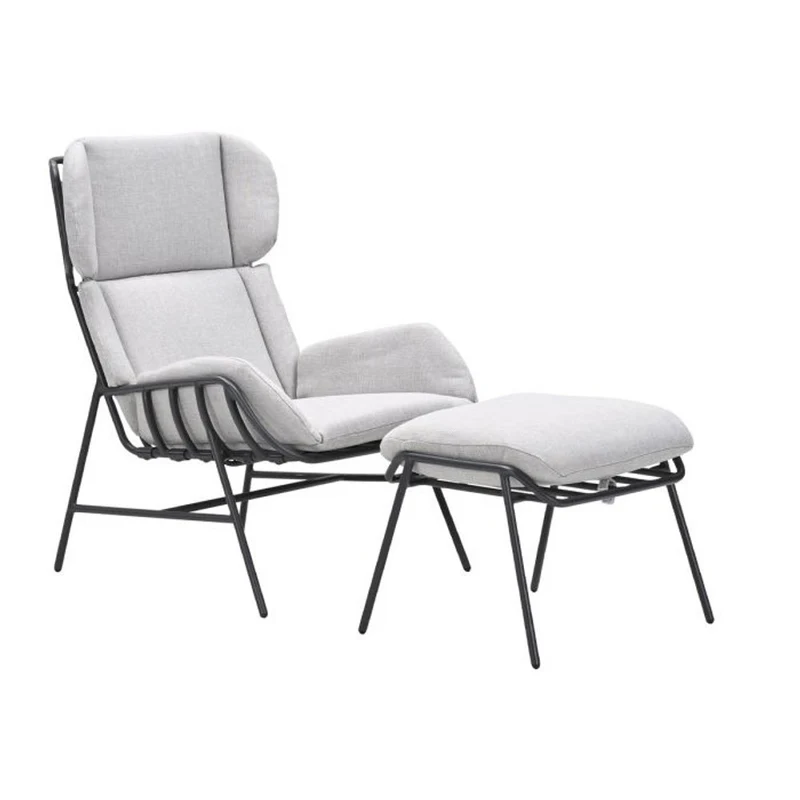 Livorno loungestoel incl. voetenbank grijs