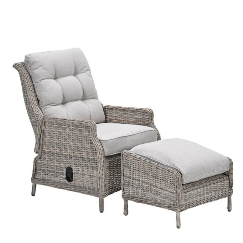 Veracruz verstelbare relaxstoelen incl. voetenbank desert sand