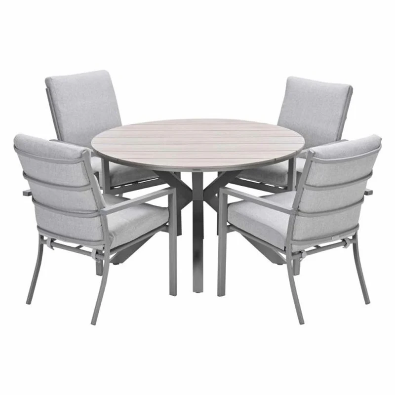 Sergio tuinset 5-delig Valley Sand - Edison ronde tuintafel 122 cm