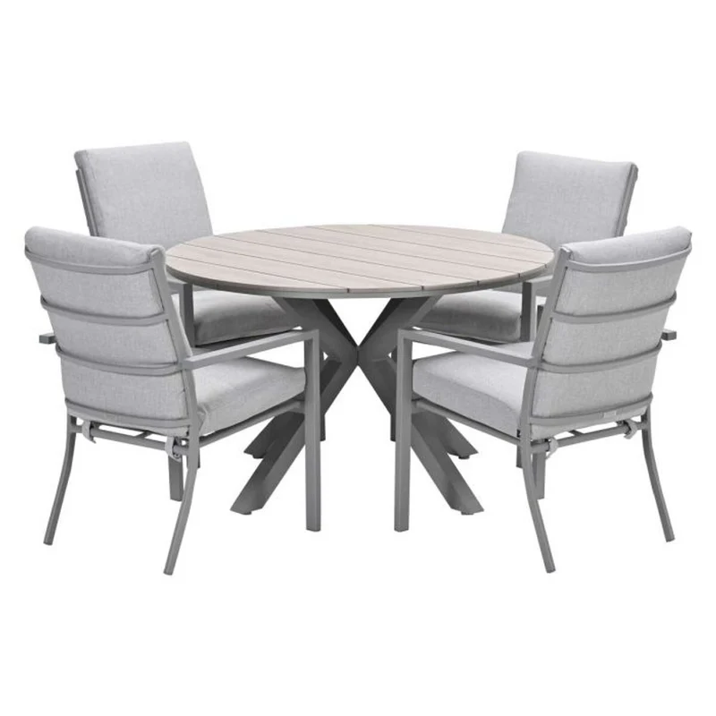 Sergio tuinset 5-delig Valley Sand - Edison ronde tuintafel 122 cm