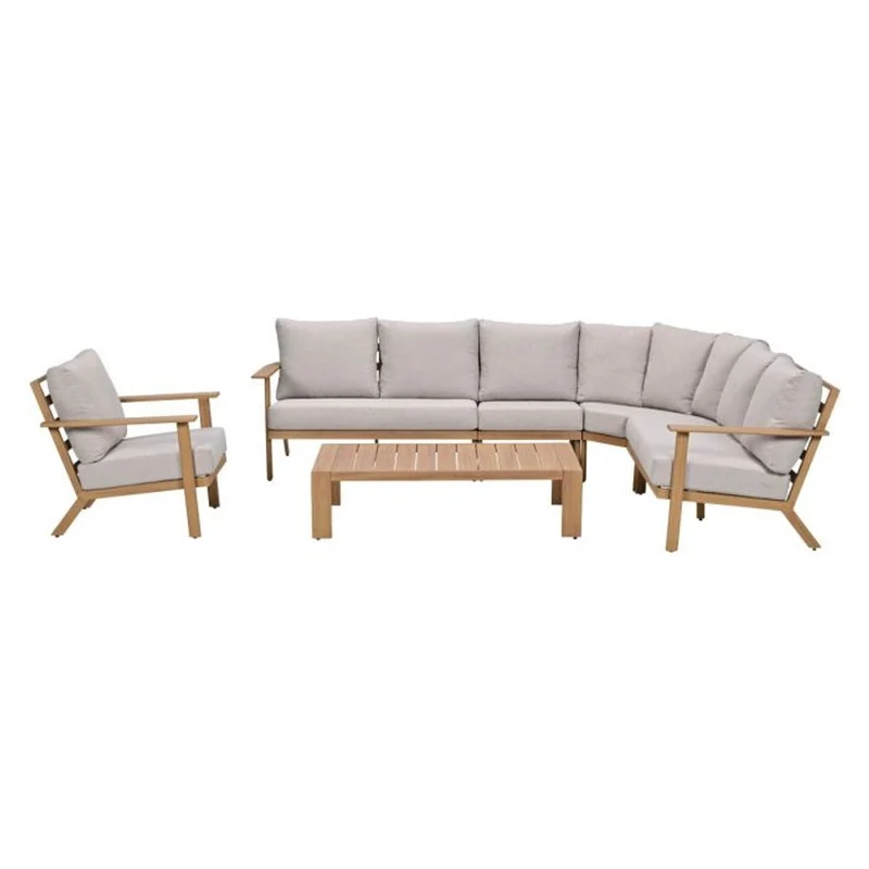 Havana loungeset 6-delig - Natural Teak Look