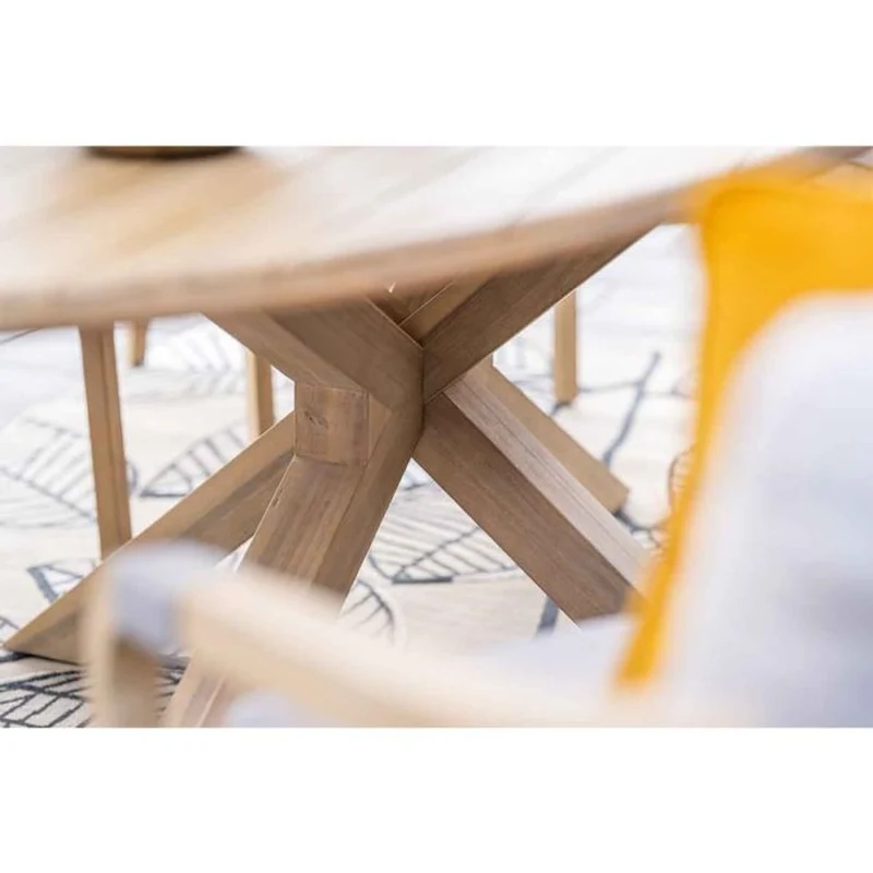 Santos dining tuinset 7-delig Acacia White Wash met Urania tafel ovaal 220x115 cm