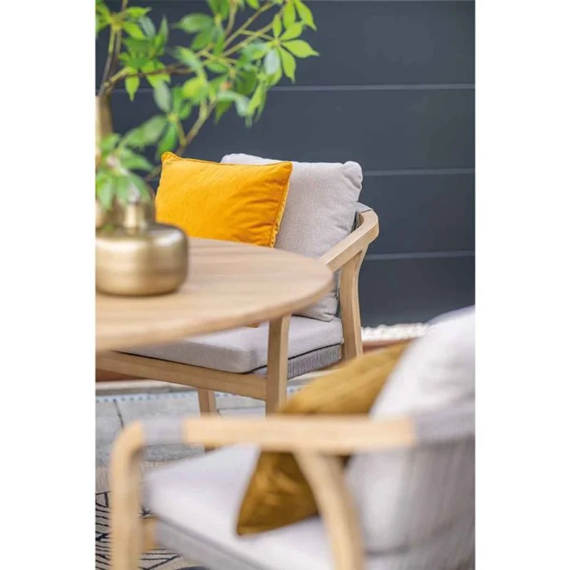 Santos dining tuinset 7-delig Acacia White Wash met Urania tafel ovaal 220x115 cm