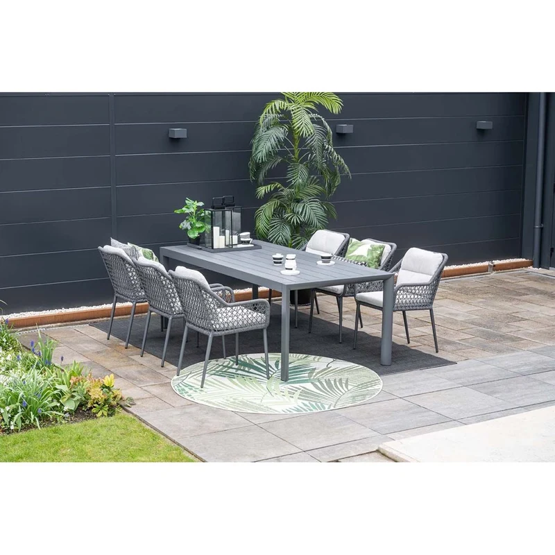 Toledo dining tuinstoel carbon black rope donker grijs