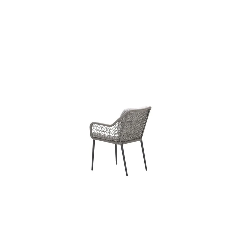 Toledo dining tuinstoel carbon black rope taupe