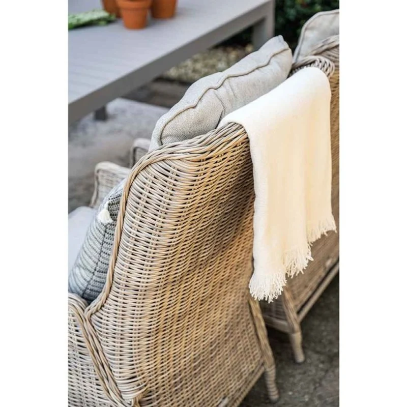 Osborne verstelbare tuinset 6-delig vintage willow met Edison tuintafel rond 148 cm light teak vironwood