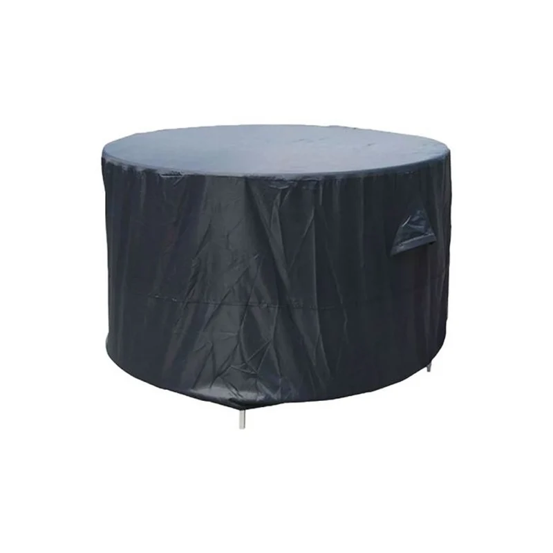 Toulon tuinset 6-delig carbon black met Lowland tuintafel rond 150 cm napoli sand