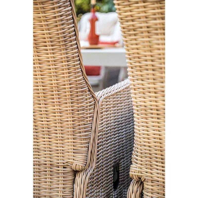 Osborne verstelbare tuinset 7-delig vintage willow met Latina uitschuifbare tuintafel 180/230x100 cm taupe