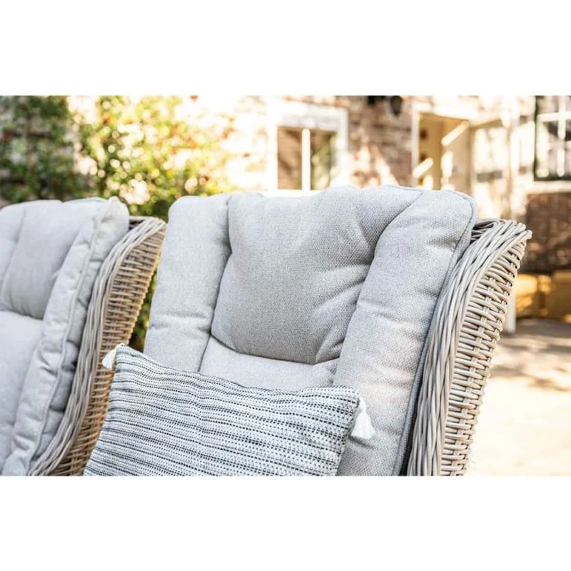 Osborne verstelbare tuinset 7-delig vintage willow met Latina uitschuifbare tuintafel 180/230x100 cm taupe