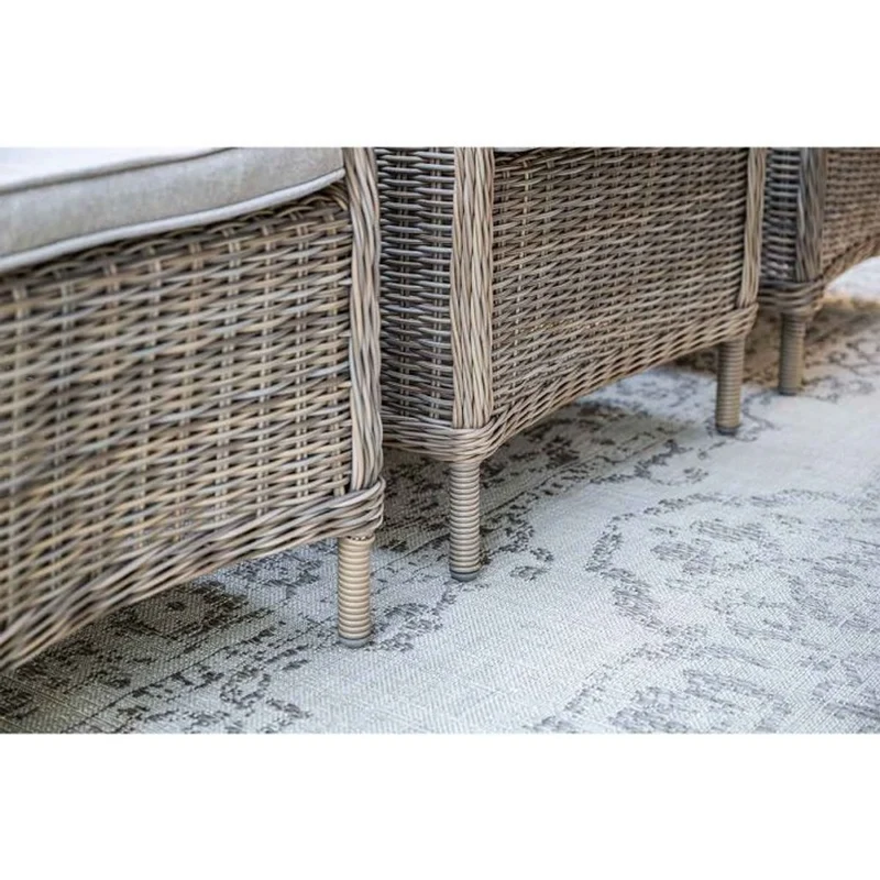 Osborne verstelbare tuinset 7-delig vintage willow met Latina uitschuifbare tuintafel 180/230x100 cm taupe