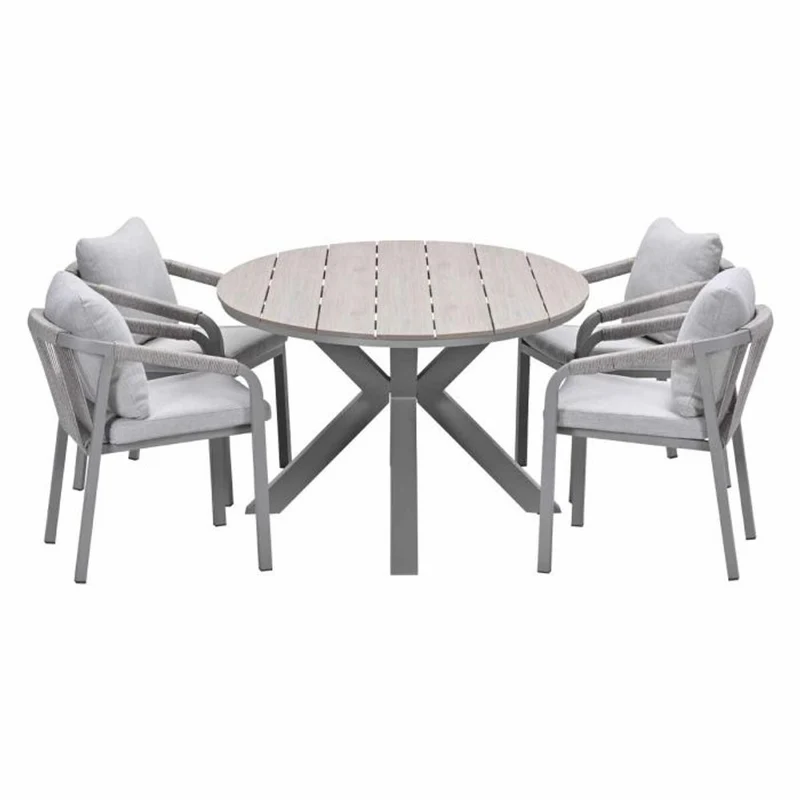 Monti tuinset 5-delig dakar sand met Edison tuintafel ovaal 180x115 cm light teak vironwood