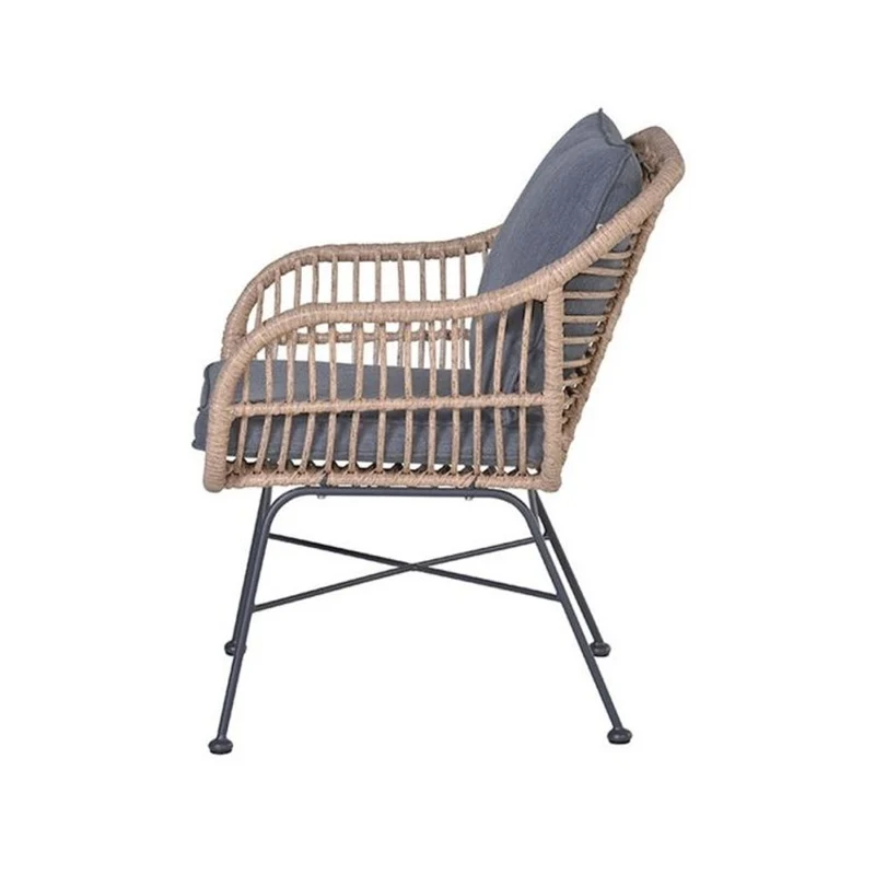 Margriet tuinset 7-delig bruin met Edison tuintafel ovaal 220x115 cm light teak vironwood