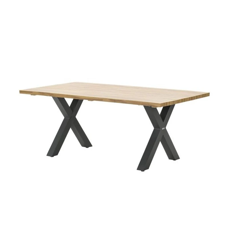 Zeus dining tuintafel grijs 180x100cm x-frame - Garden Impressions