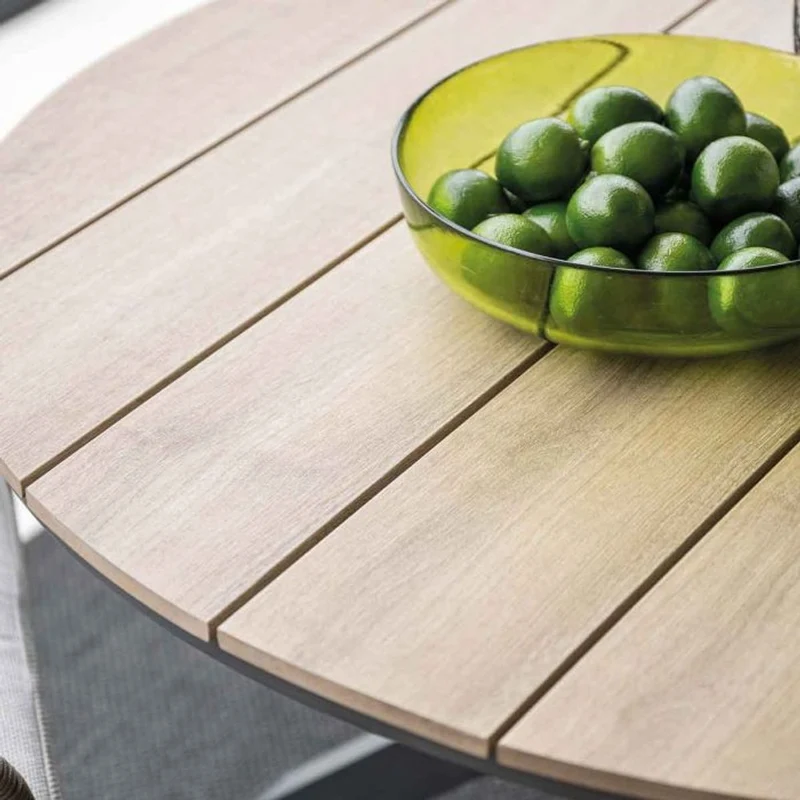 Sergio tuinset 5-delig carbon black met Edison tuintafel light teak vironwood
