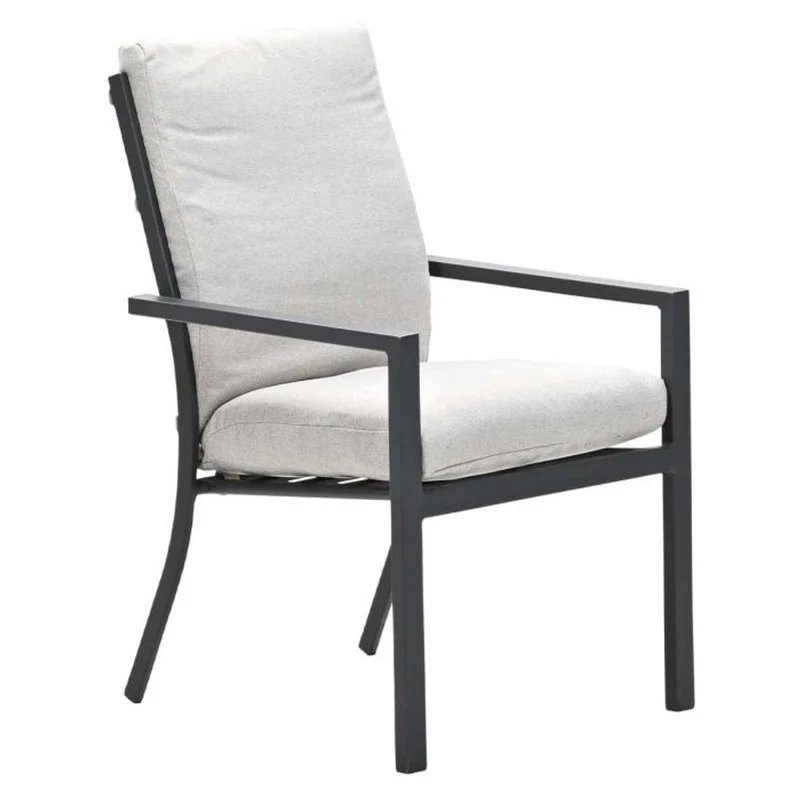 Sergio tuinset 5-delig carbon black met Edison tuintafel light teak vironwood