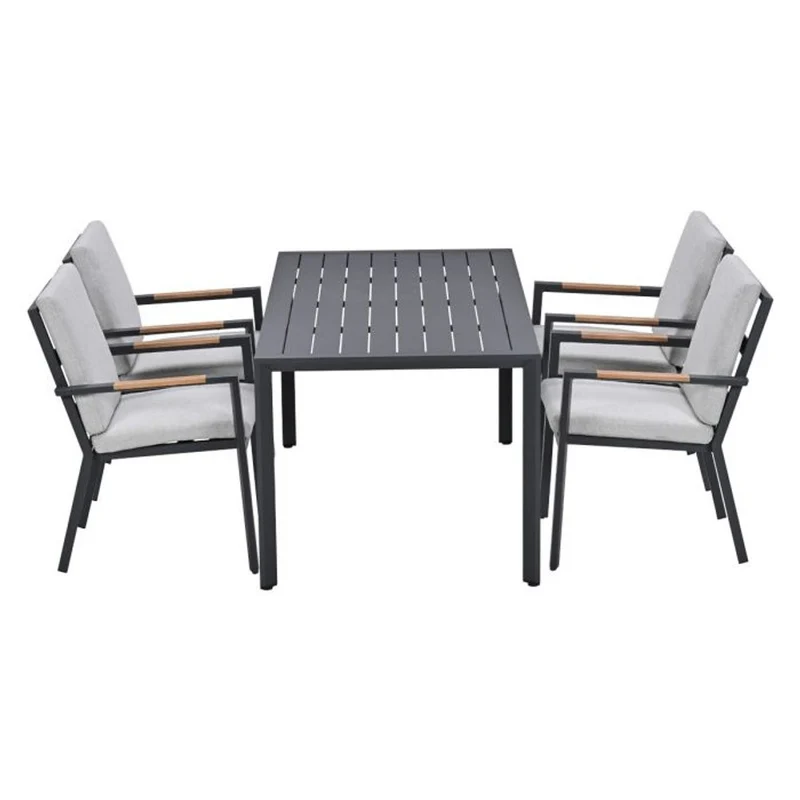 Felini tuinset 5-delig carbon black met Felini tuintafel