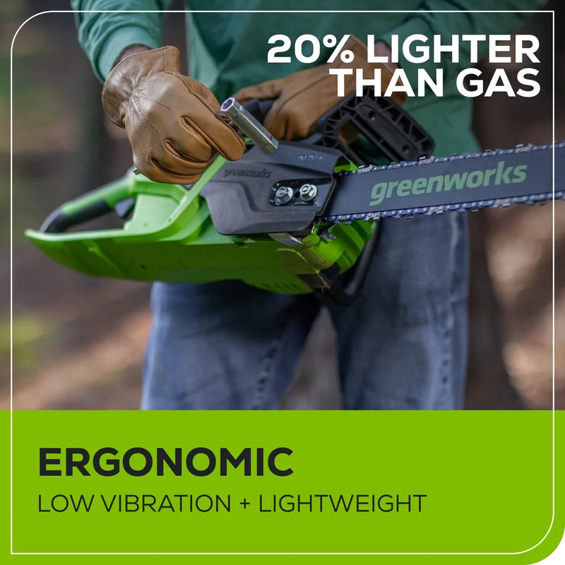 60V 18"Cordless Battery 2.0 kW Chainsaw and Hard Case, 4Ah Battery and Charger