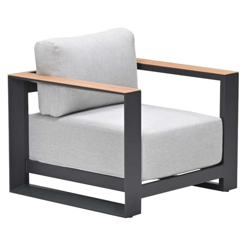 Garden Impressions Levanto lounge fauteuil carbon black valley sand light teaklook