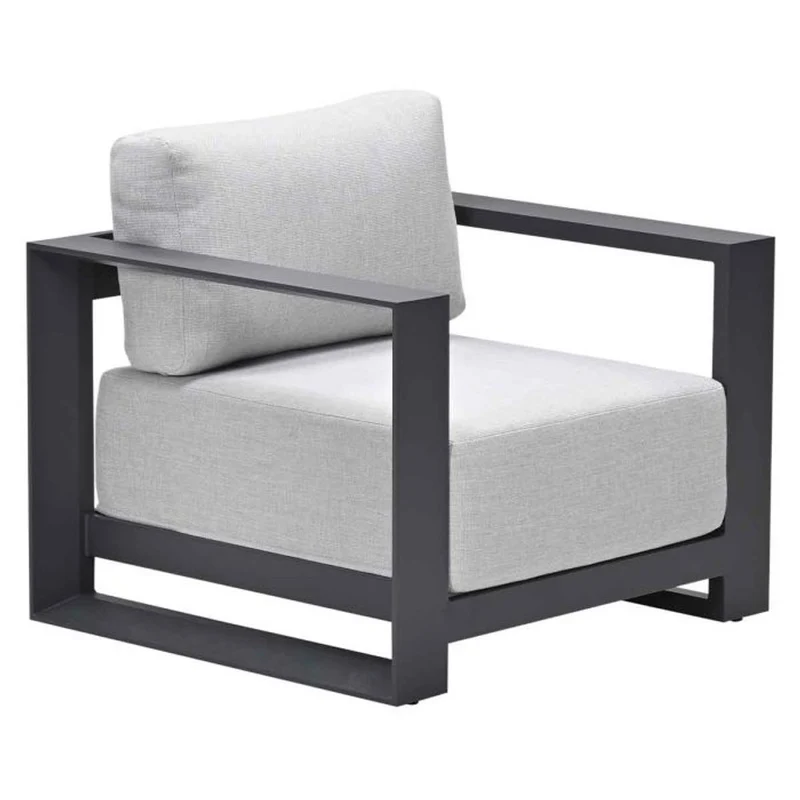Garden Impressions Levanto lounge fauteuil carbon black valley sand light teaklook