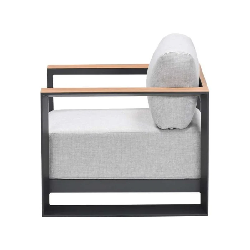 Garden Impressions Levanto lounge fauteuil carbon black valley sand light teaklook