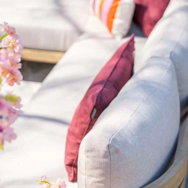 Garden Impressions Ibiza lounge-dining set 2-delig links acacia white wash grijs zand