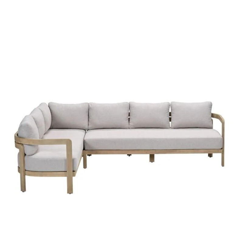 Garden Impressions Ibiza lounge-dining set 2-delig links acacia white wash grijs zand