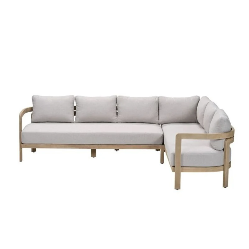 Garden Impressions Ibiza lounge-dining set 2-delig rechts acacia white wash grijs zand
