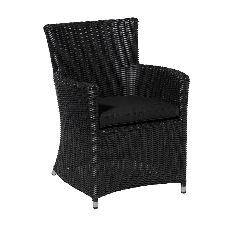 Madison wicker York zitkussen Rib black 48x48 cm